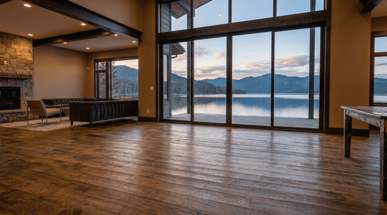 water damage restoration Mead WA restored home hardwood floors