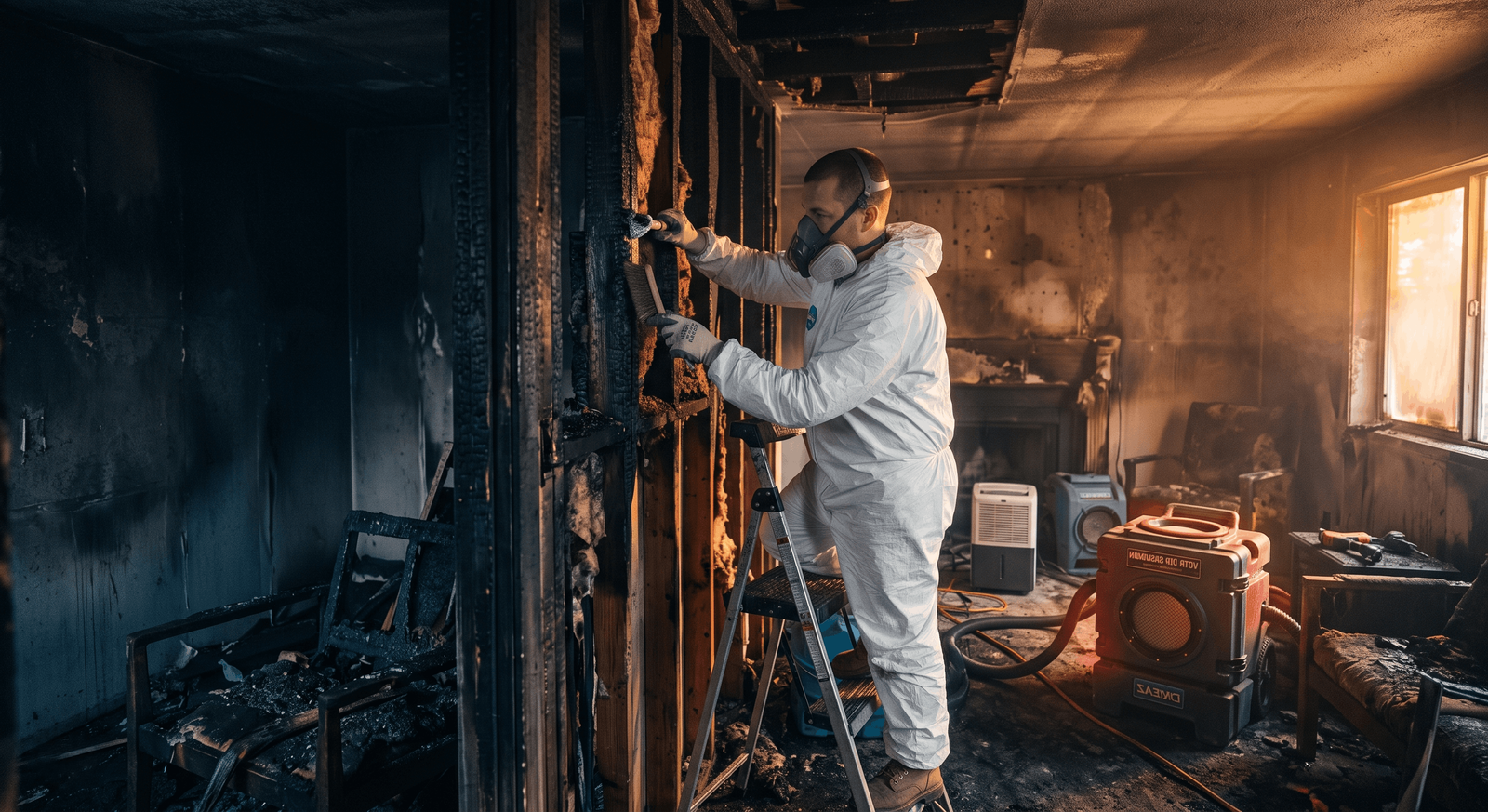 Portland fire and smoke damage restoration — emergency response crew on site